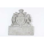 H.R.H. Prince Philip The Duke of Edinburgh , Royal Warrant cast metal coat of arms - unpainted 22 cm