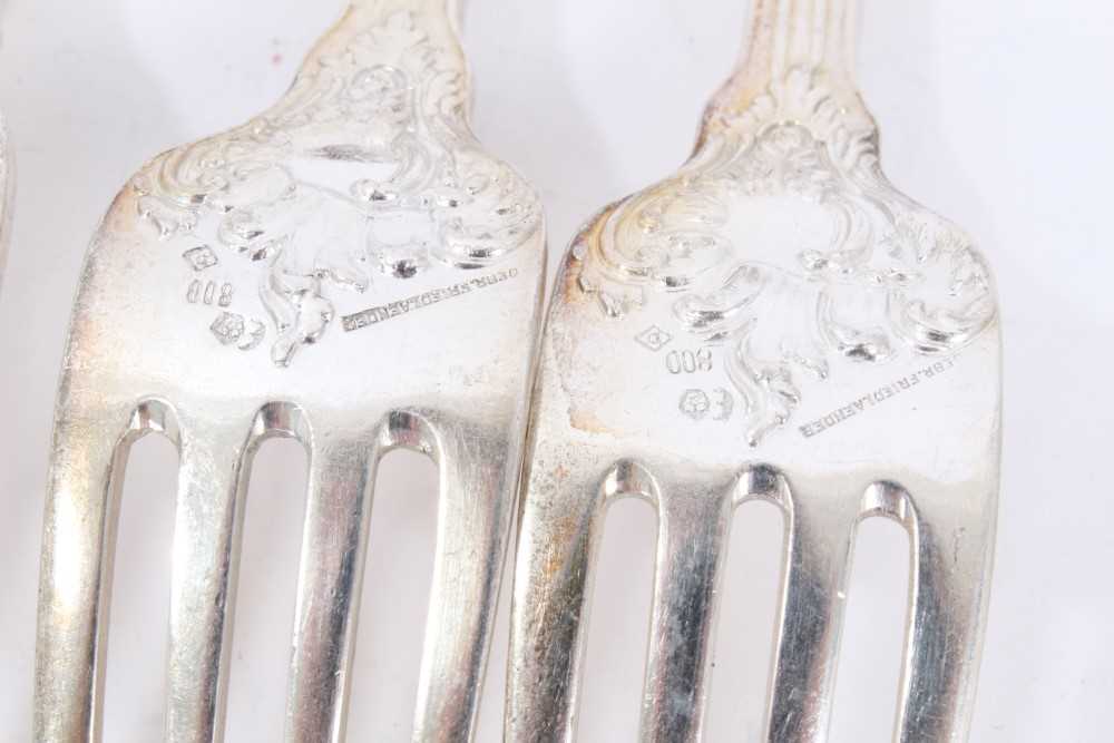 Six Late 19th/early 20th Century German Silver Dinner Forks, Rococo pattern, from the Royal Prussian - Image 8 of 8