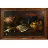 Cornelius Jacobsz Delff (1571-1643), oil on panel, still life of dead wildfowl, fruit, vegetables an