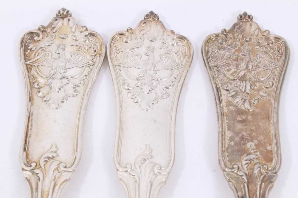 Six Late 19th/early 20th Century German Silver Dinner Forks, Rococo pattern, from the Royal Prussian - Image 3 of 8
