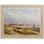 Henry Warren (1794-1879) watercolour - View of Harwich, in glazed gilt frame