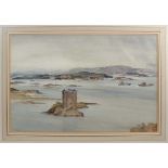 *Francis Russell Flint (1915-1977) watercolour - Castle Stalker, signed, in glazed frame