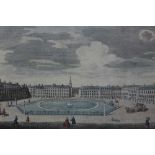 18th century hand coloured engraving - 'A Perspective View of St. James's Square, printed for Robert