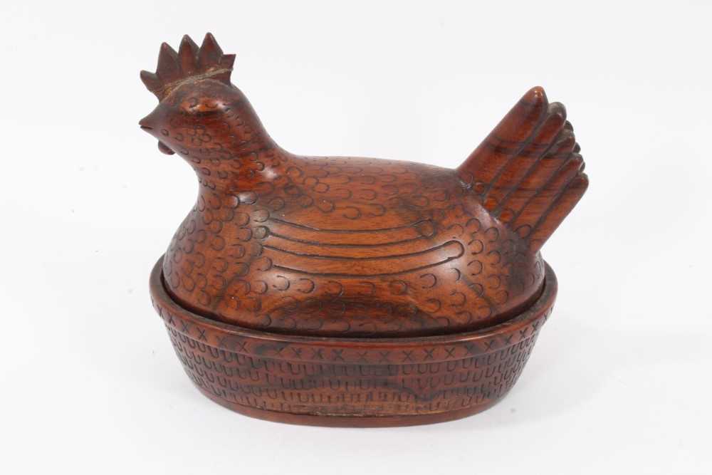 Unusual Pitcairn Island carved wooden hen - Image 5 of 9