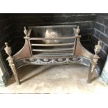 Adam-style brass and cast iron fire grate