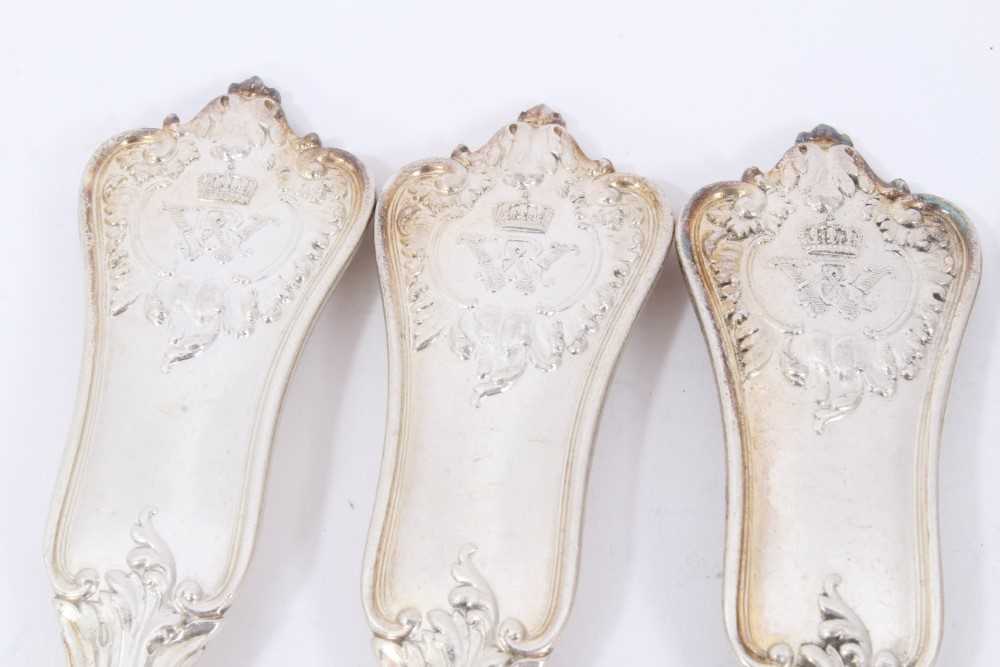 Six Late 19th/early 20th Century German Silver Dinner Forks, Rococo pattern, from the Royal Prussian - Image 4 of 8