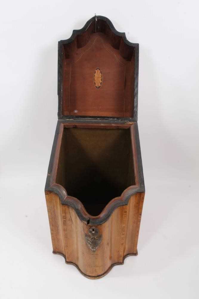 George III mahogany serpentine fronted knife box - Image 5 of 5