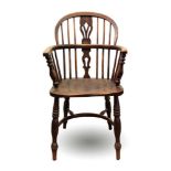 19th century ash and elm Windsor chair