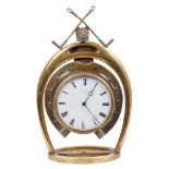 Early 20th Century Brass Hunting themed clock by George Over