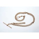 Edwardian 9ct rose gold watch chain