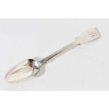 George III Scottish provincial "Forres" silver fiddle pattern teaspoon,