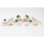 Collection of mostly Victorian Staffordshire sheep figures, together with a pair of Samson sheep and