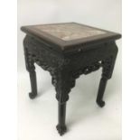 Good quality Chinese hardwood stand with marble top
