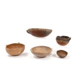 Large Cypriot polished ware bowl, middle Bronze Age, together with four further ancient Cypriot bowl