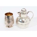 Victorian silver Guernsey cream jug of conventional form, and a christening mug