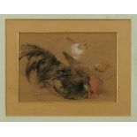 William Huggins (1820-1884) pair of coloured chalks - chickens, signed, in glazed gilt frames