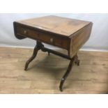 19th century mahogany and rosewood banded sofa table