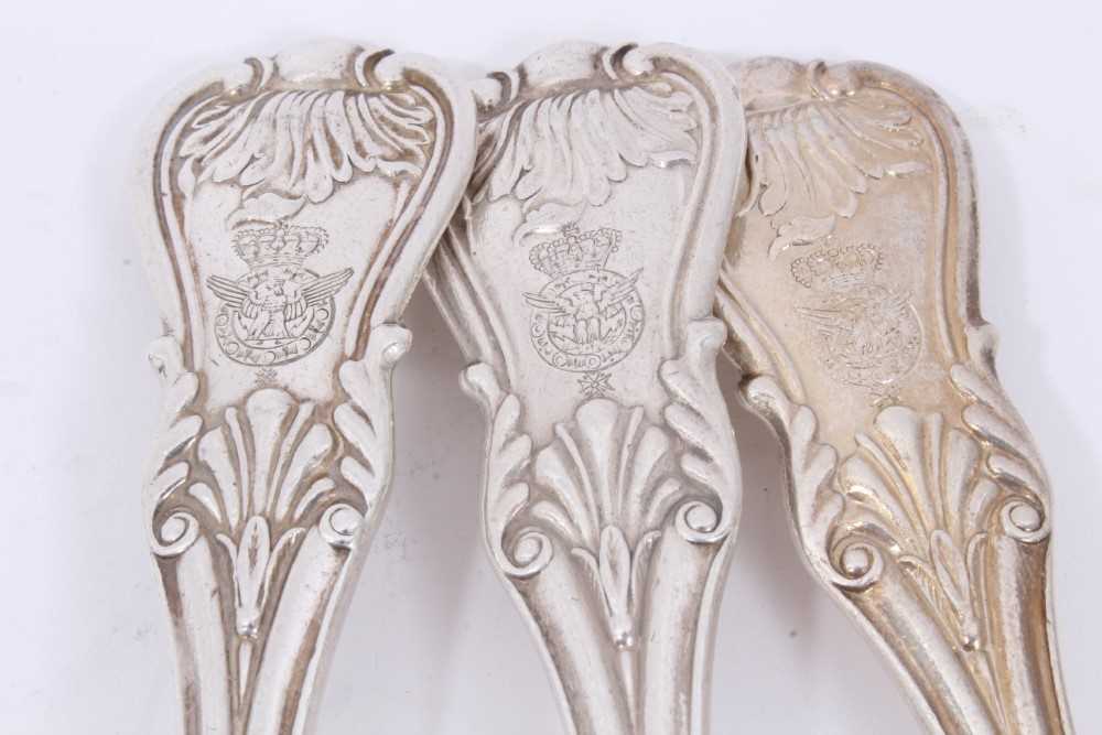 Six Early 19th Century German Silver Table Spoons, modified Kings pattern with fluted stems, from th - Image 3 of 8