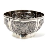 Late 19th/early 20th century Chinese silver bowl of lobed form,