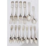 Selection of Scottish Georgian and later silver flatware,