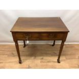 Unusual early 19th century teak two drawer campaign style writing table