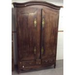Late 18th / early 19th century French chestnut armoire, with arched cavetto moulded cornice and encl