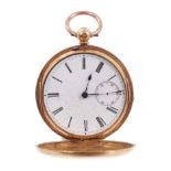 Victorian 18ct gold pocket watch with engine turned case