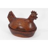 Unusual Pitcairn Island carved wooden hen