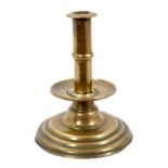 Rare 17th century brass trumpet form candlestick