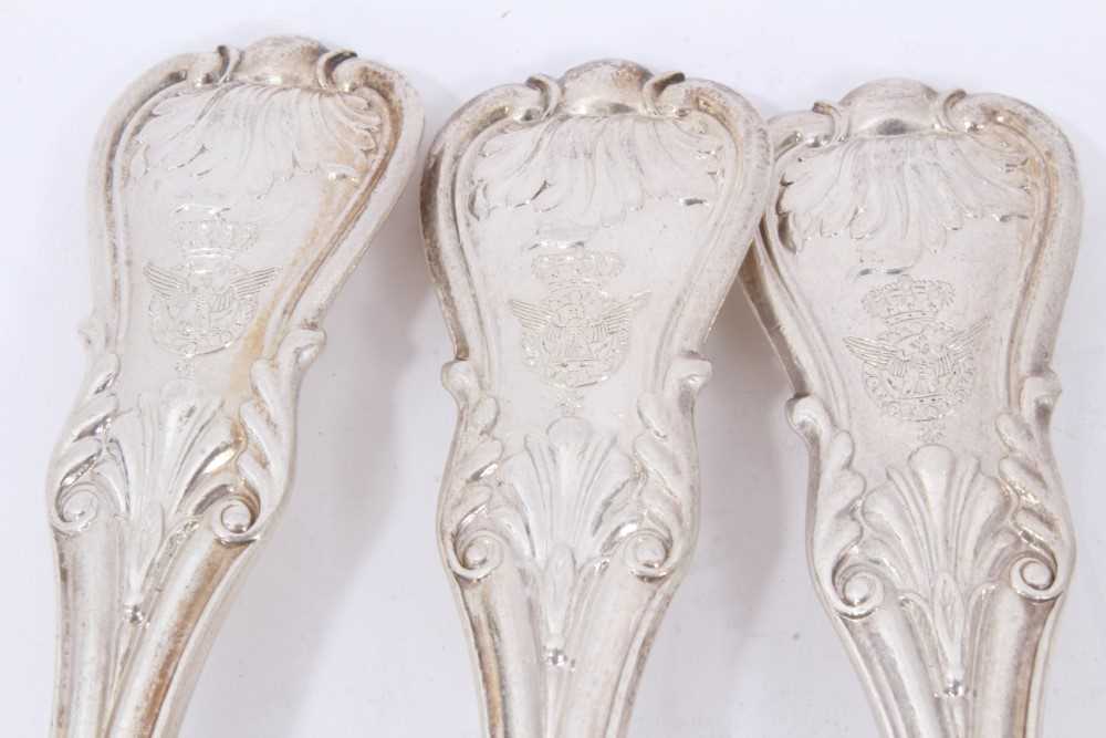 Six Early 19th Century German Silver Table Spoons, modified Kings pattern with fluted stems, from th - Image 2 of 8