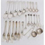 Selection of Georgian and later silver flatware,