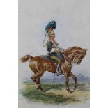 Richard Simkin (1840-1926) watercolour - 5th Royal Irish Lancers, signed, in glazed frame