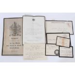 The Funeral of H.M. King Edward VII, May 10th 1910, a group of ephemera sent to Sir James Thompson ,