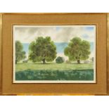 *Francis Plummer (1930-2019) watercolour - Field in Albion, 38cm x 55cm, in glazed gilt frame