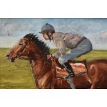 David Baxter of Norwich, oil on panel, A race horse with jockey up, signed, in gilt frame, 25 x 31cm
