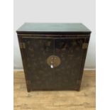 Antique Chinese black lacquer cupboard