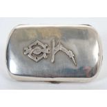 Rare Victorian Officers silver cheroot case with cast crowned badge of the 16th Bengal Cavalry and c