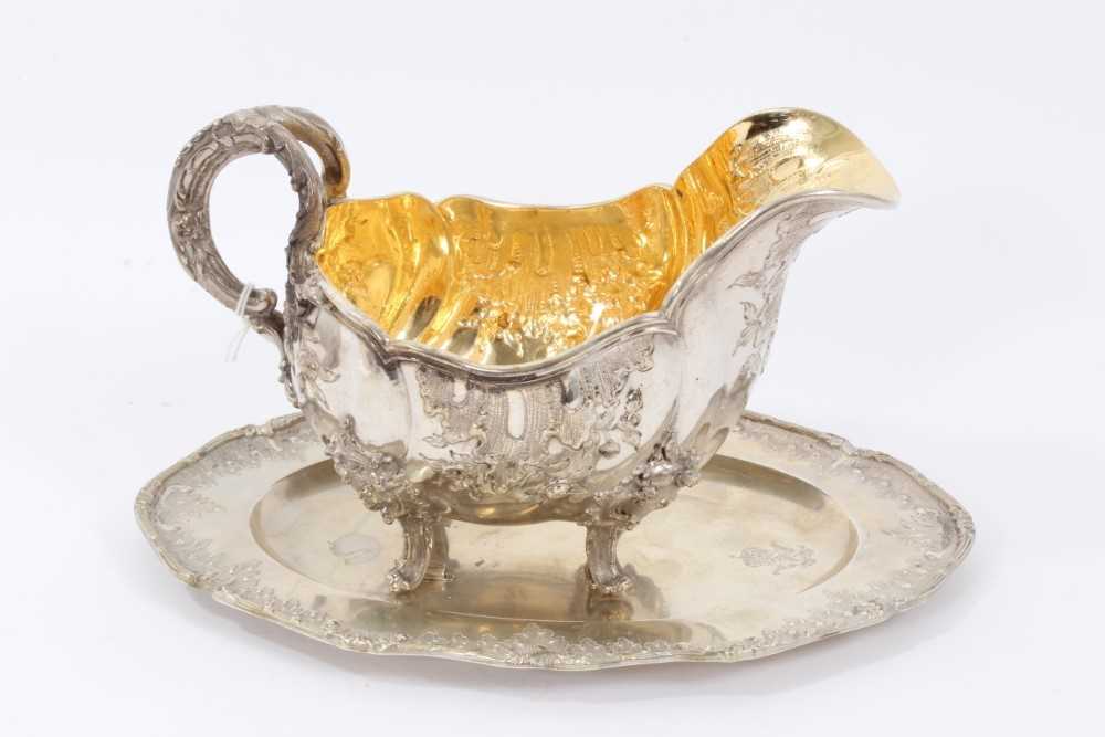 Late 19th Century German Silver Sauce Boat, from the Royal Prussian Collection, of oval form with re - Image 3 of 5