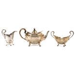 Three piece silver teaset