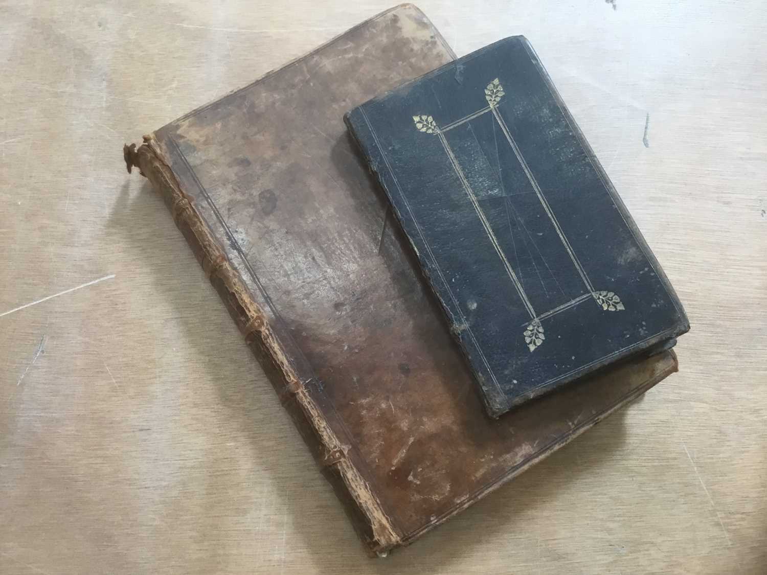 18th century French hand written song book, together with 1692 book of prayers