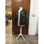 Post Second World War Brown Leather A2 type flying jacket with elasticated cuffs and RAF wings badge