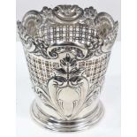 Victorian pierced silver vase
