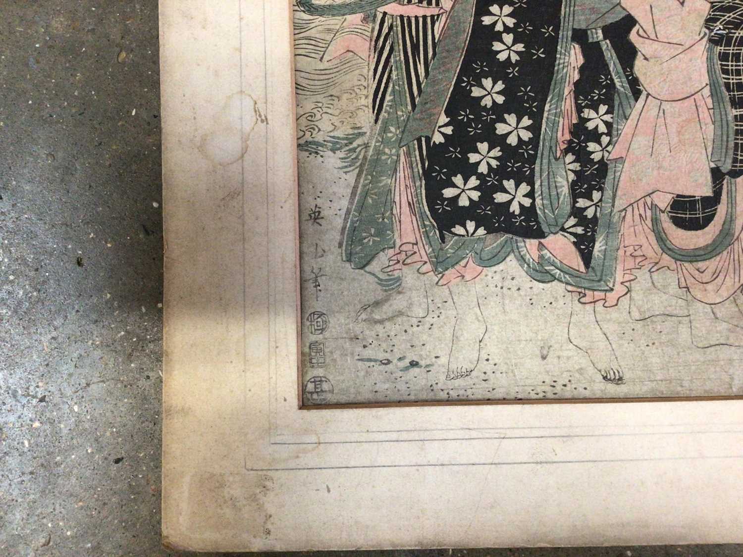 Old Japanese woodblock print - Image 3 of 8