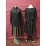 Selection of vintage separates including 1950s full skirts, black lace top by Selfridge's, black eve