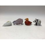 Group of Whitefriars animal paperweights