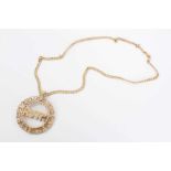 9ct gold ‘Ruth’ pendant on 9ct gold curb link chain