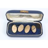 Pair 9ct gold cufflinks in case