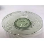 Collection of Whitefriars Sea Green glassware including large bowl, 29.5cm diameter, crimpled edge v