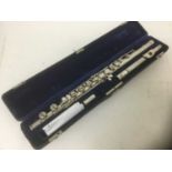 Early 20th century Italian silver flute by Barlassina Giuseppe Milano Brevettato in fitted case