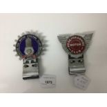1930s Motor cycling Club enamel badge and Hertfordshire Motor Club badge (2)